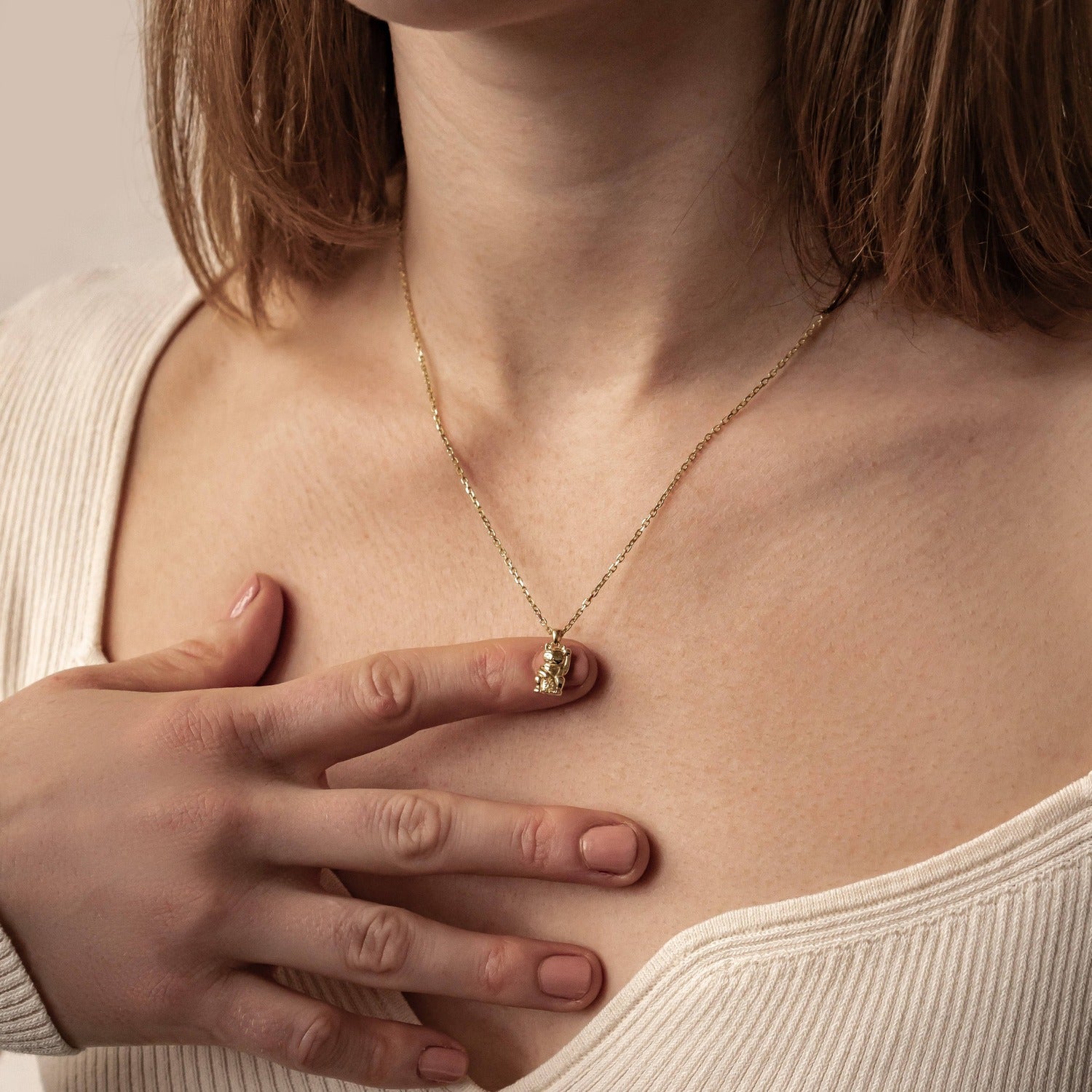 Collier Pendentif Lucky Chat Sterling Argent