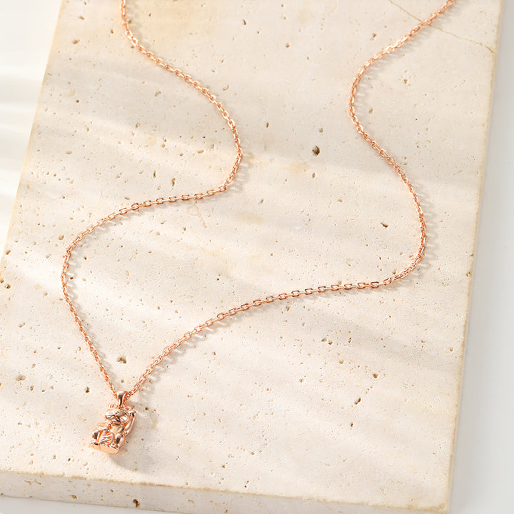Collar Colgante Gato Afortunado Plata de Ley 925