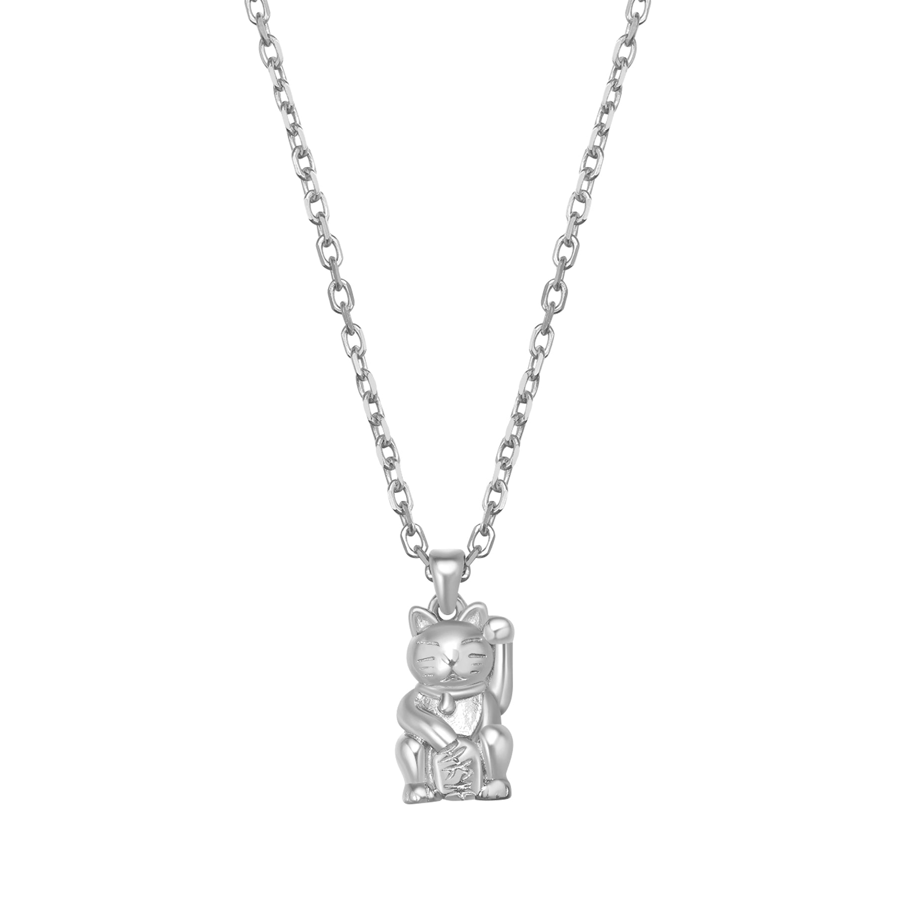 Collier Pendentif Lucky Chat Sterling Argent