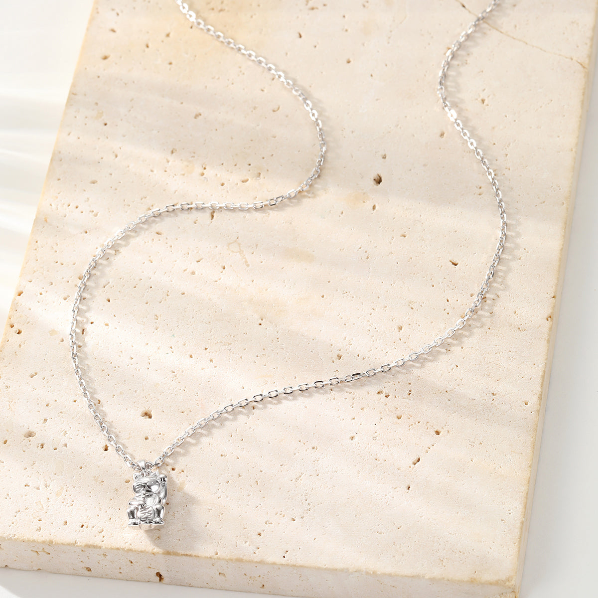 Collier Pendentif Lucky Chat Sterling Argent