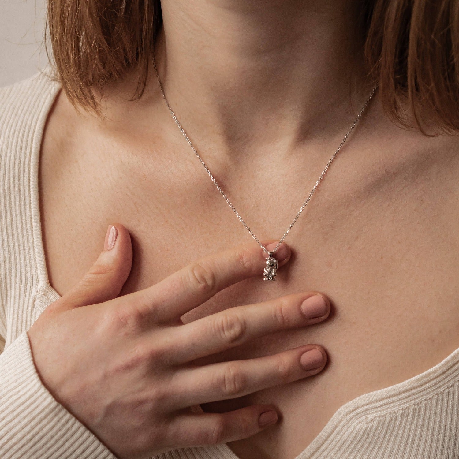 Collier Pendentif Lucky Chat Sterling Argent