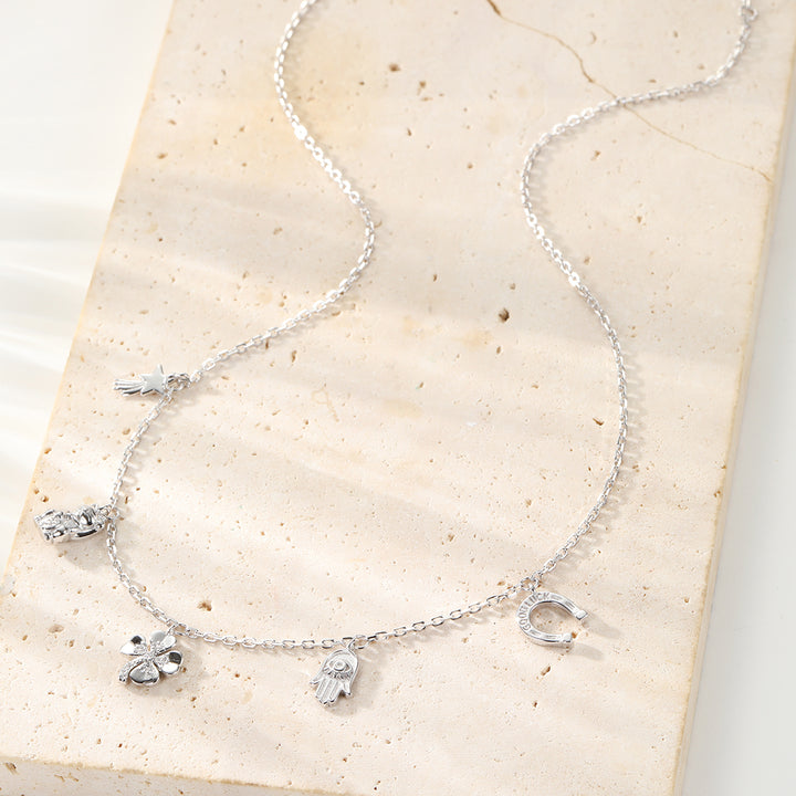 Collar Colgante Charms Fortuna Plata de ley 925