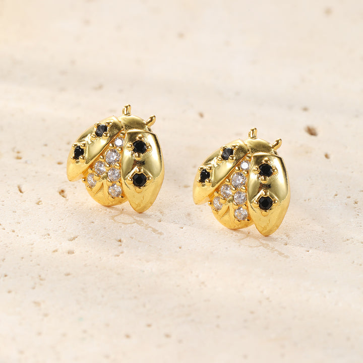 Lucky Ladybug Stud Earrings Sterling Silver