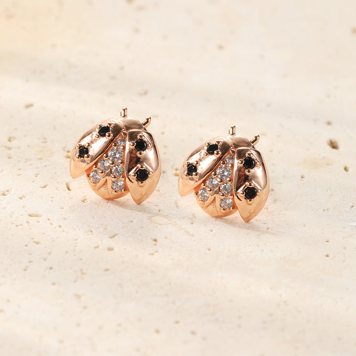 Lucky Ladybug Stud Earrings Sterling Silver