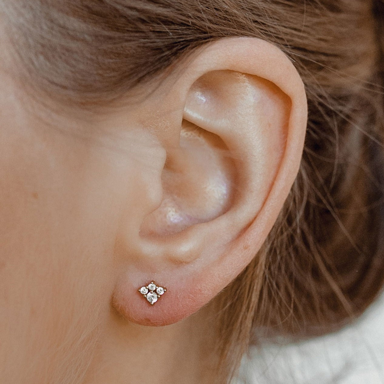 Luminar Stud Earrings Sterling Silver Gold – Hey Happiness