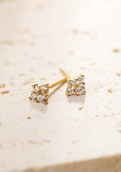 Luminar Stud Earrings Sterling Silver Gold