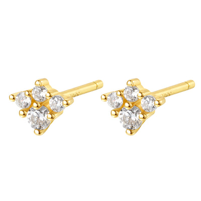 Luminar Stud Earrings Sterling Silver Gold