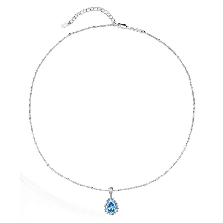Collier Pierre de Naissance Mars Aigue-marine Argent Sterling