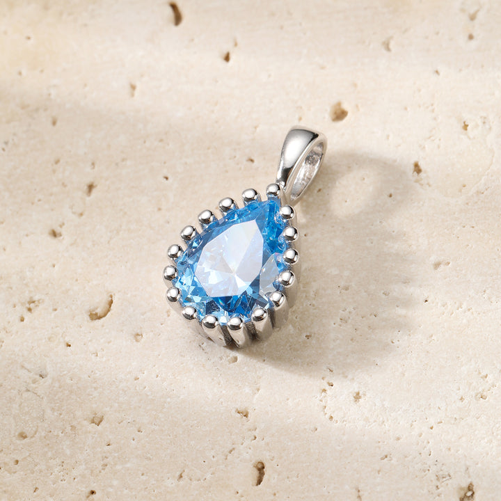 Collier Pierre de Naissance Mars Aigue-marine Argent Sterling