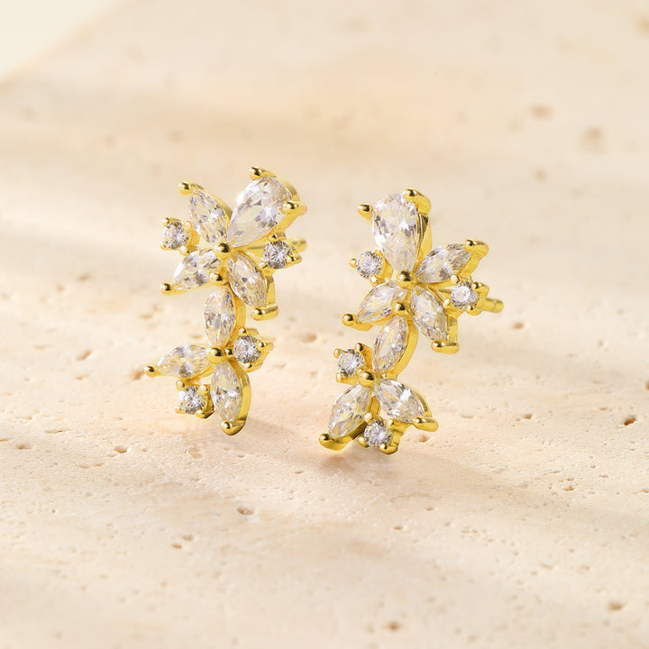 Pendientes Botón Flor de Marquesa Plata de Ley 925