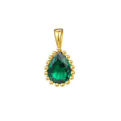 May Emerald Birthstone Necklace Sterling Silver