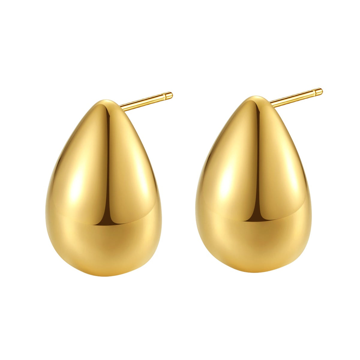 Boucles d'Oreilles Créoles Moyennes Dome Acier Inoxydable