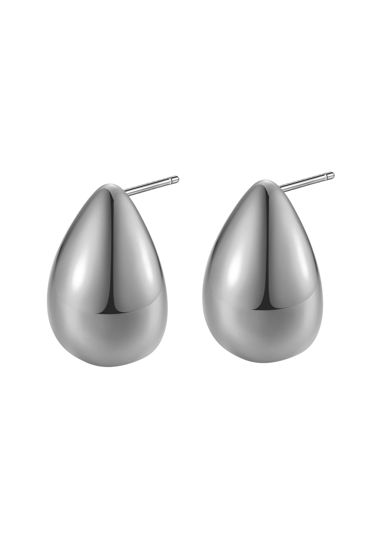 Boucles d'Oreilles Créoles Moyennes Dome Acier Inoxydable