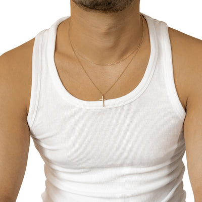 Herren Layered Halskette mit Kreuz