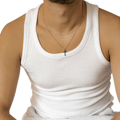 Herren Layered Halskette mit Kreuz
