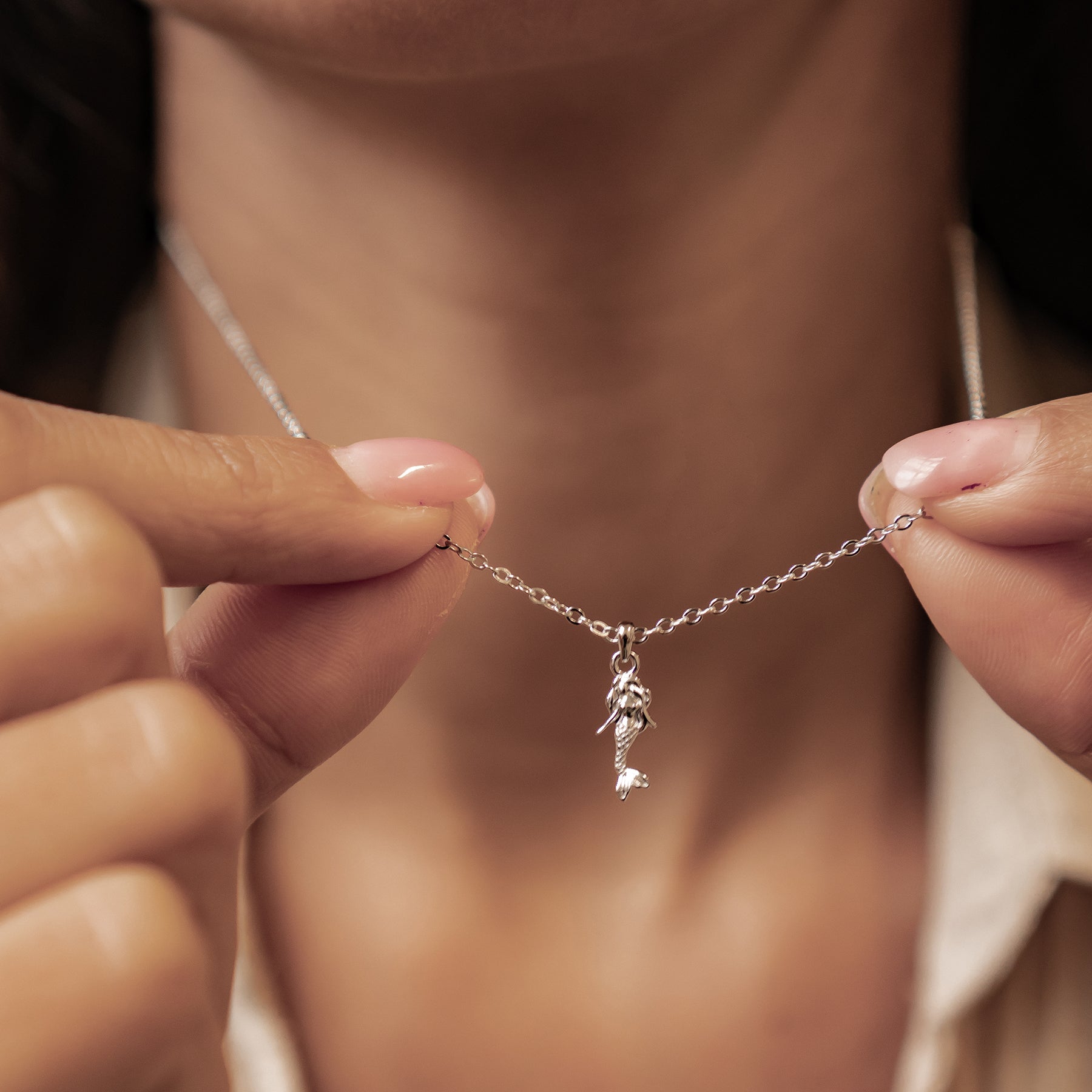 Collier Pendentif Sirène en Argent Sterling