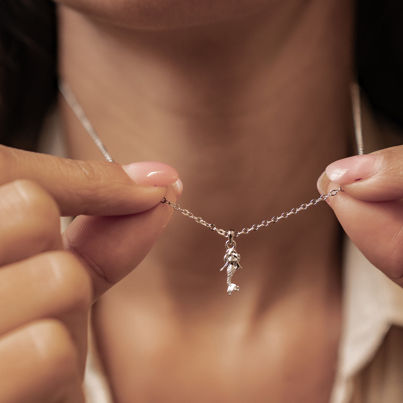 Collier Pendentif Sirène en Argent Sterling