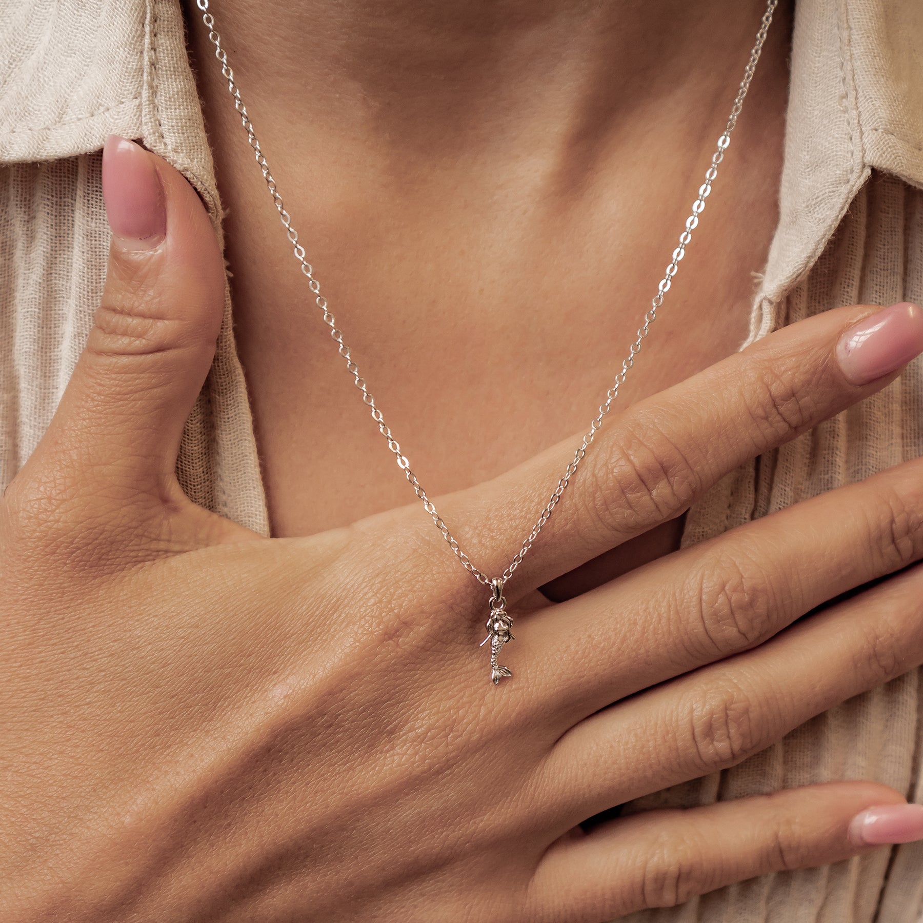 Collier Pendentif Sirène en Argent Sterling