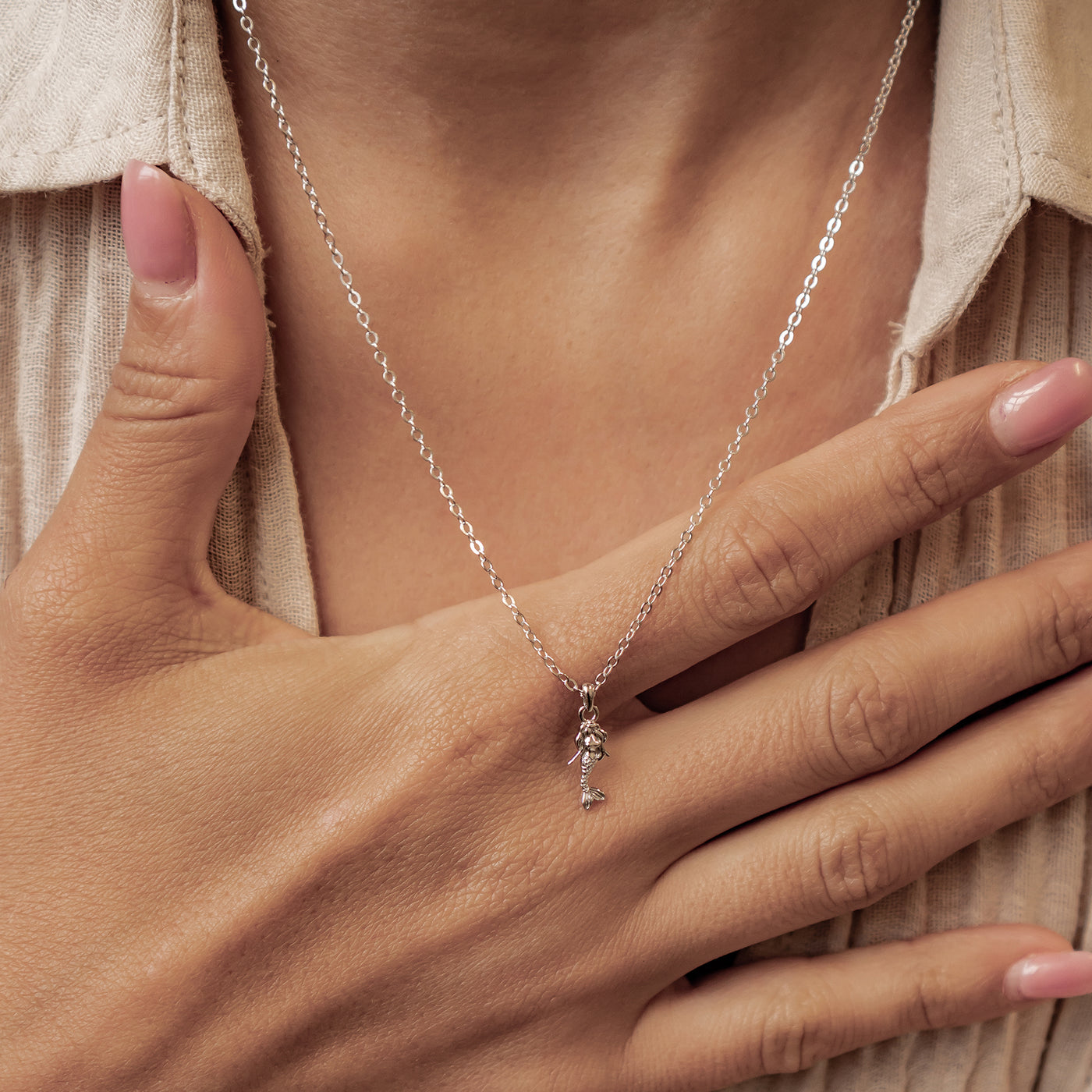 Collier Pendentif Sirène en Argent Sterling