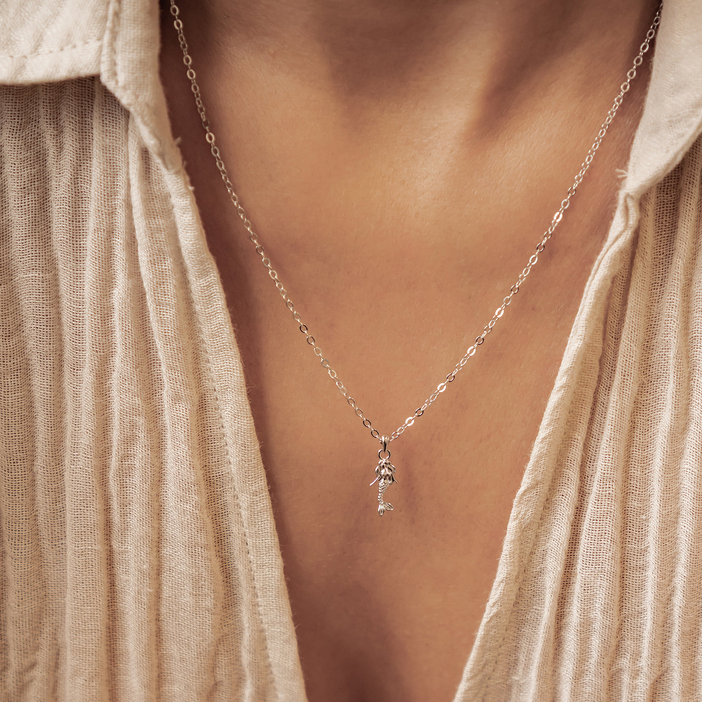 Collier Pendentif Sirène en Argent Sterling