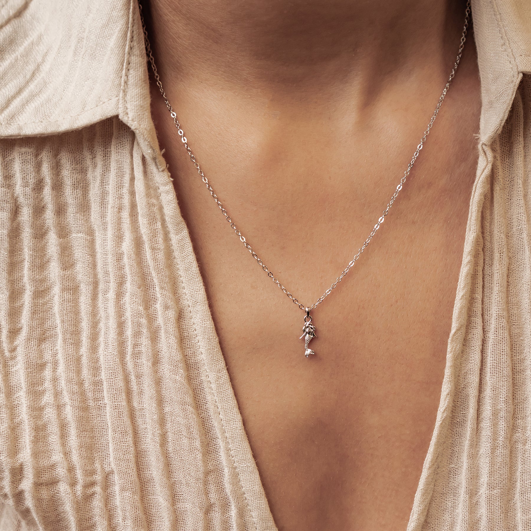 Collier Pendentif Sirène en Argent Sterling