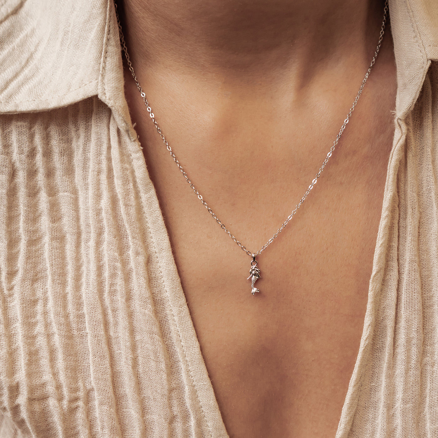 Collier Pendentif Sirène en Argent Sterling