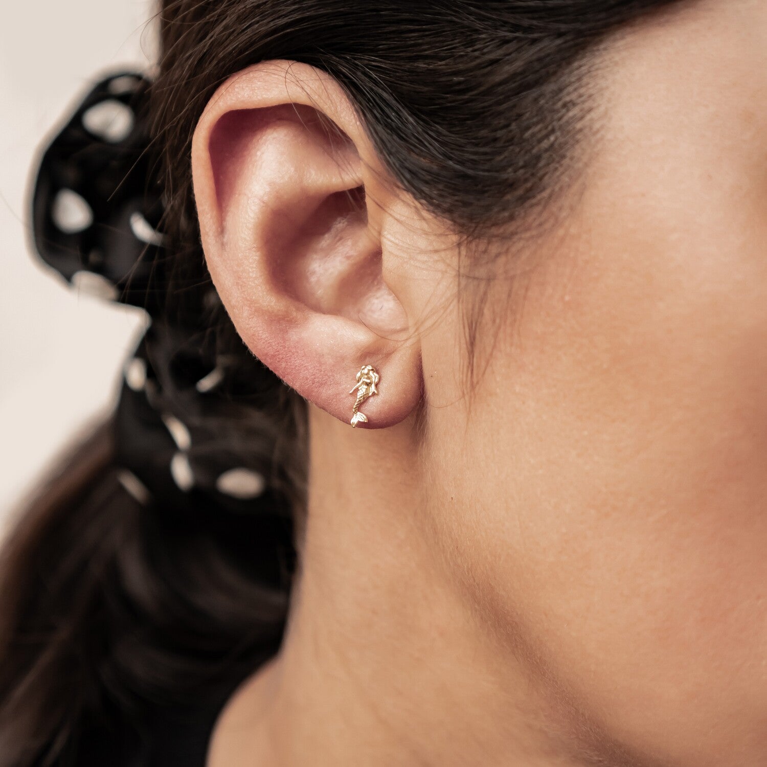 Boucles d’Oreilles Puces Sirène en Argent Sterling