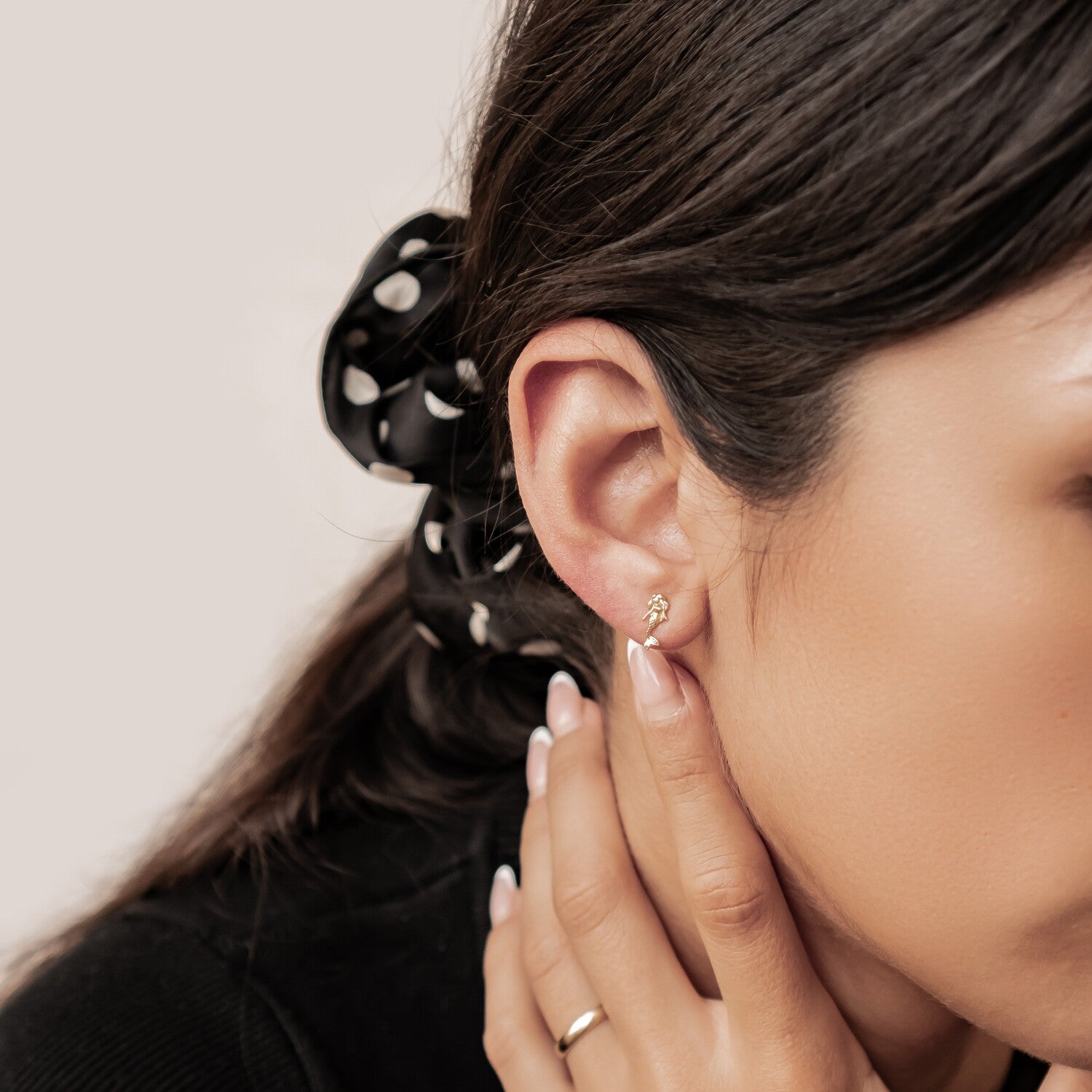 Boucles d’Oreilles Puces Sirène en Argent Sterling