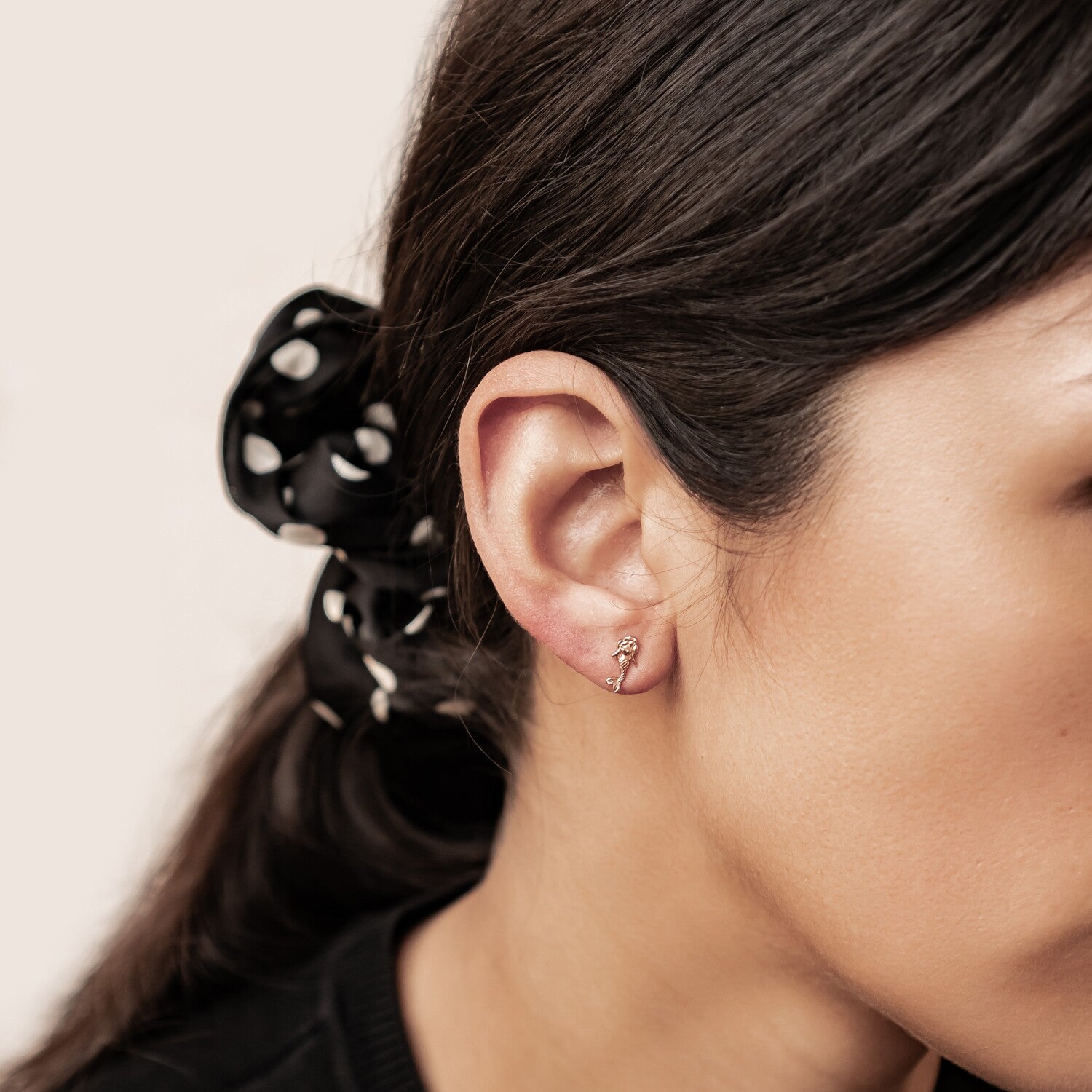 Boucles d’Oreilles Puces Sirène en Argent Sterling