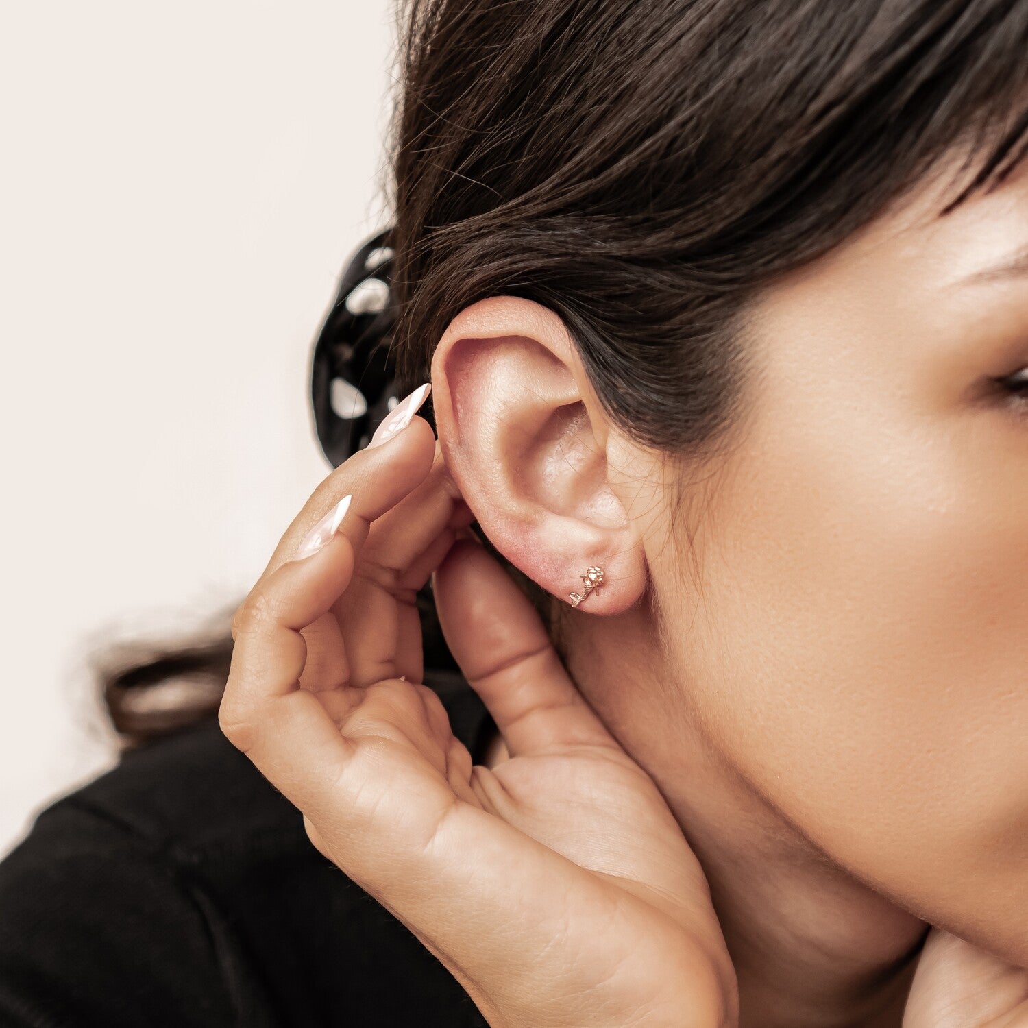 Boucles d’Oreilles Puces Sirène en Argent Sterling