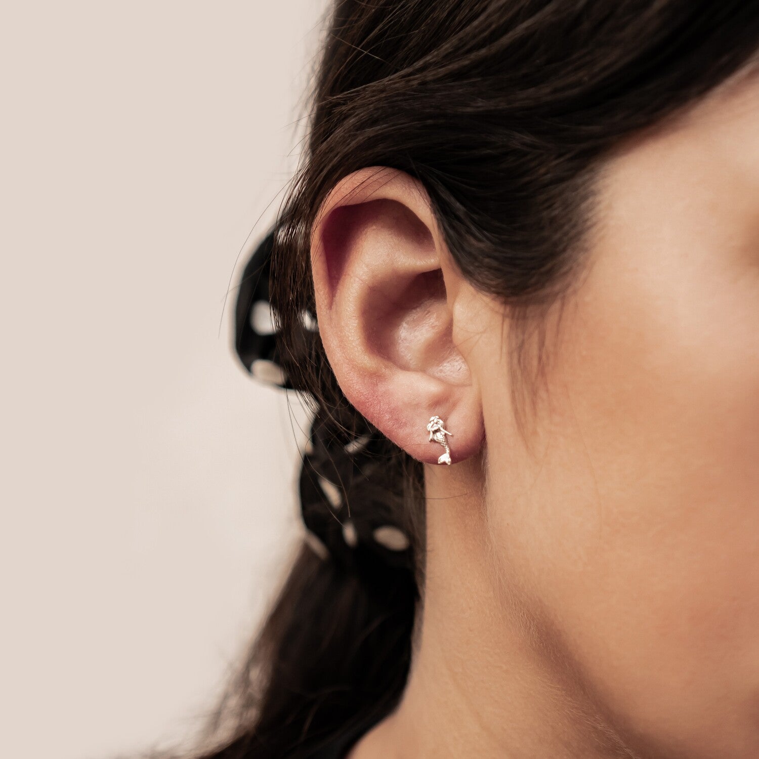 Boucles d’Oreilles Puces Sirène en Argent Sterling