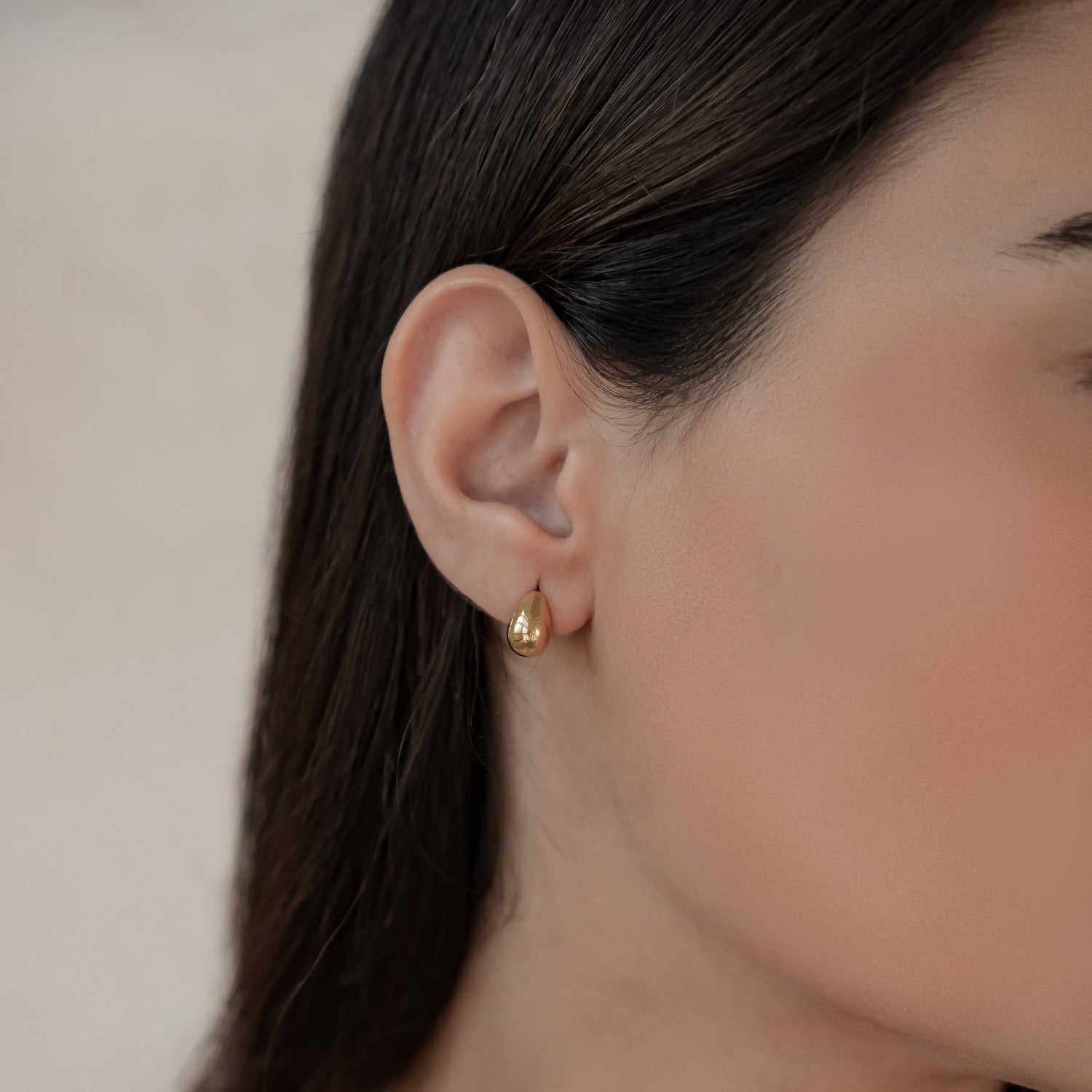 Mini Dome Hoop Earrings Stainless Steel