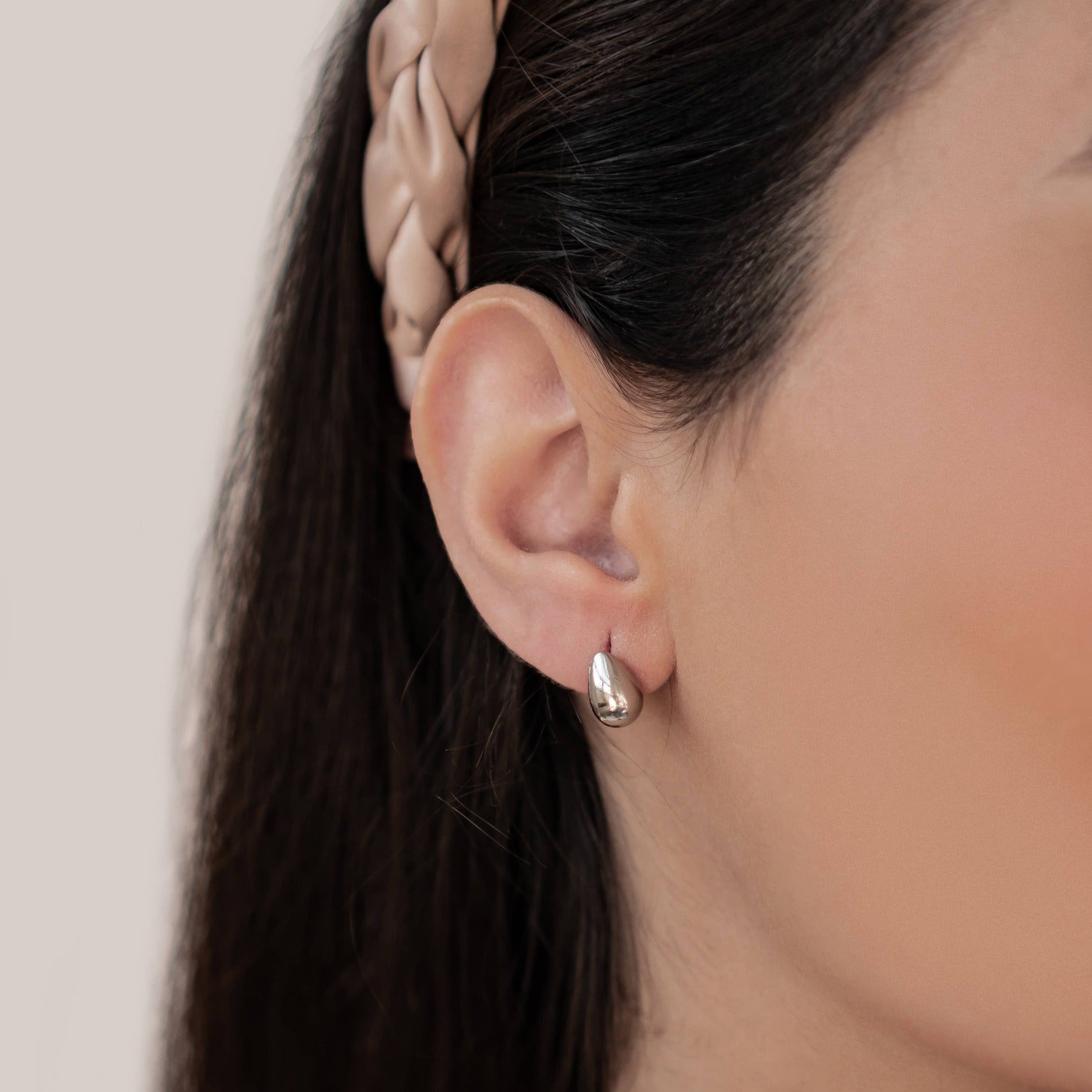 Mini Dome Hoop Earrings Stainless Steel