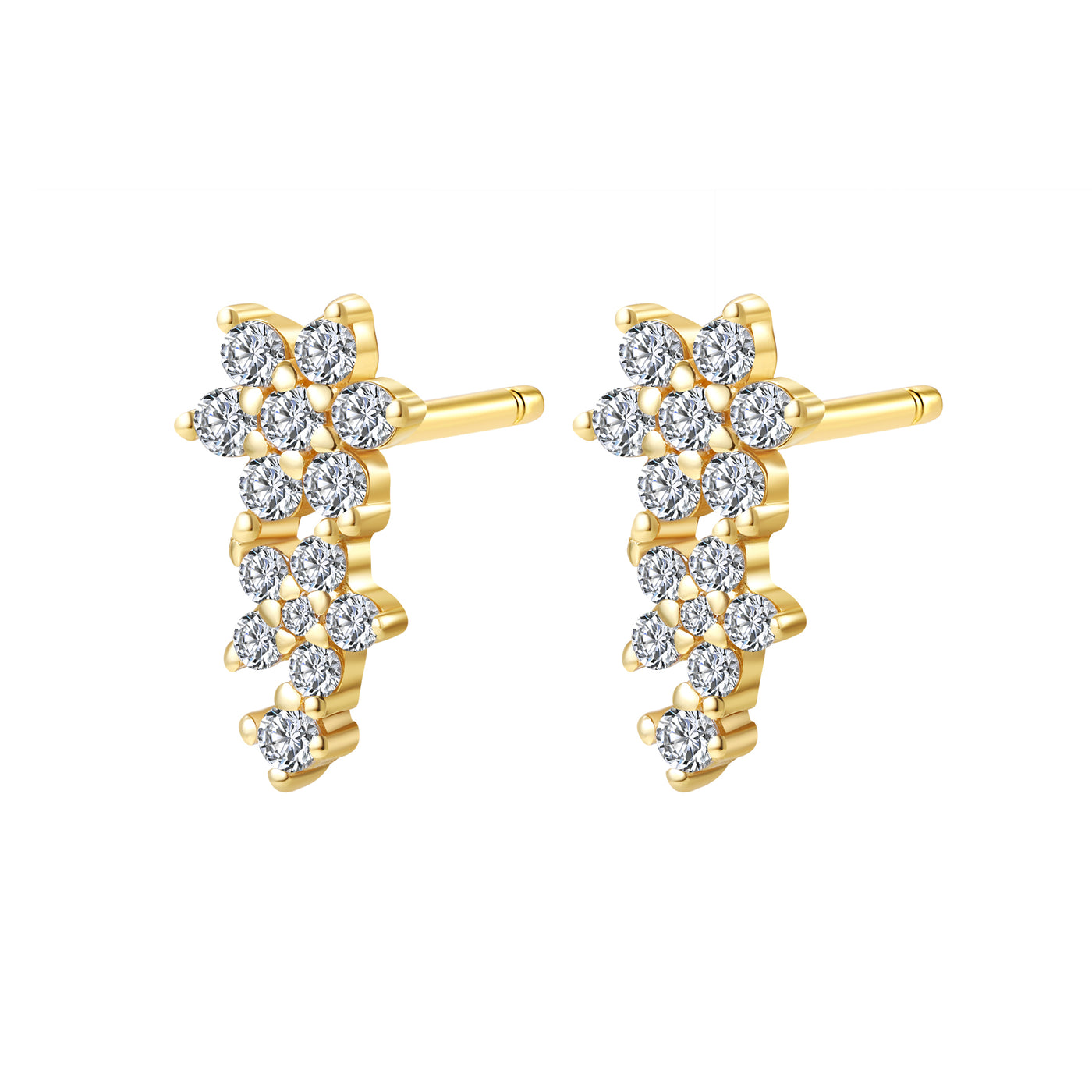 Pendientes Botón  Flor Trepadora Mini Plata de Ley 925