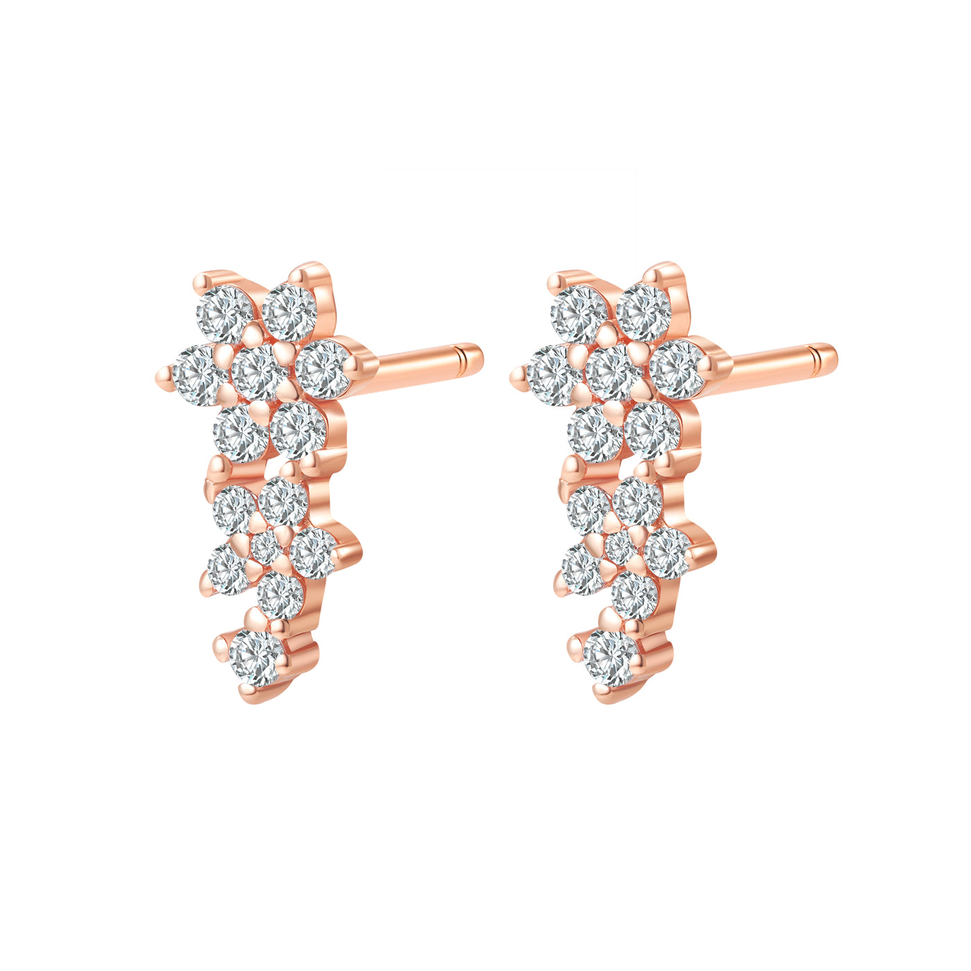 Pendientes Botón  Flor Trepadora Mini Plata de Ley 925