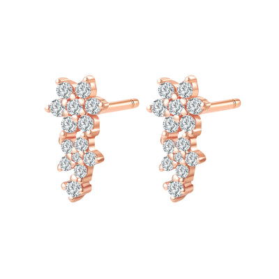 Pendientes Botón  Flor Trepadora Mini Plata de Ley 925