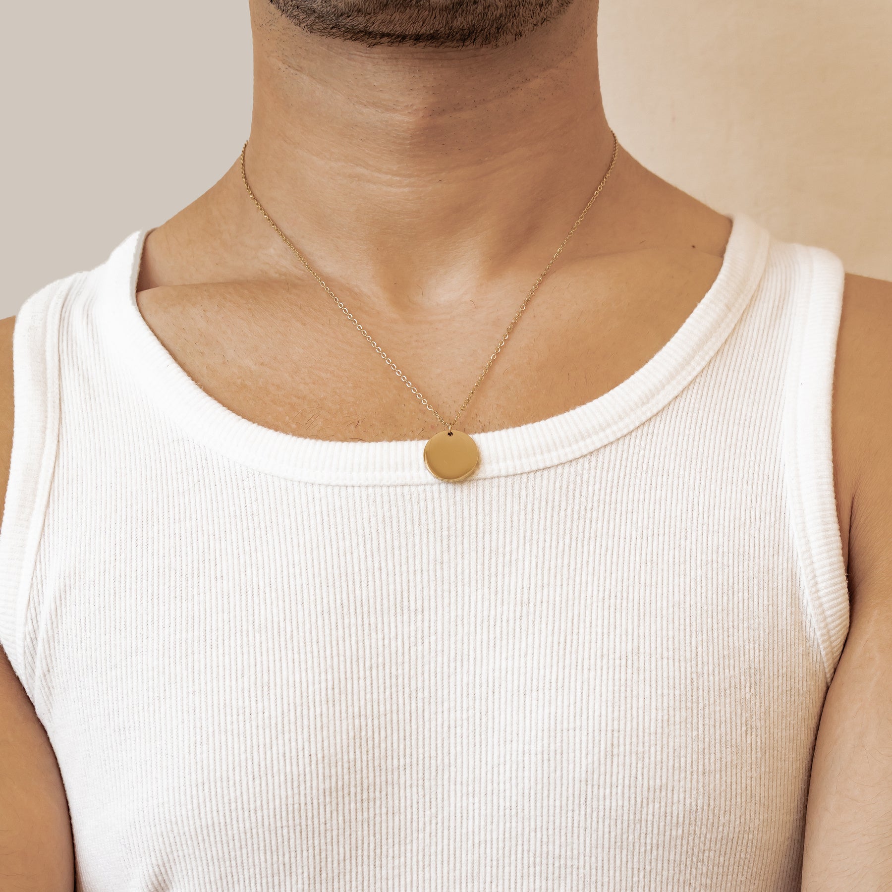 Minimalist Disc Pendant Necklace Waterproof