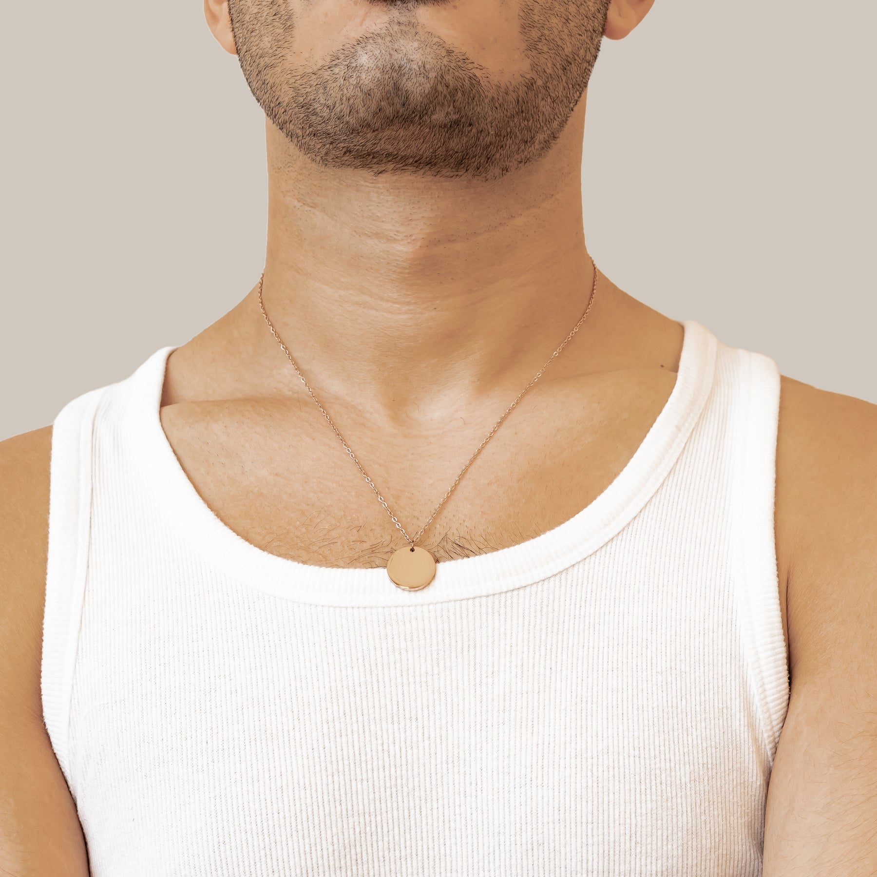 Minimalist Disc Pendant Necklace Waterproof