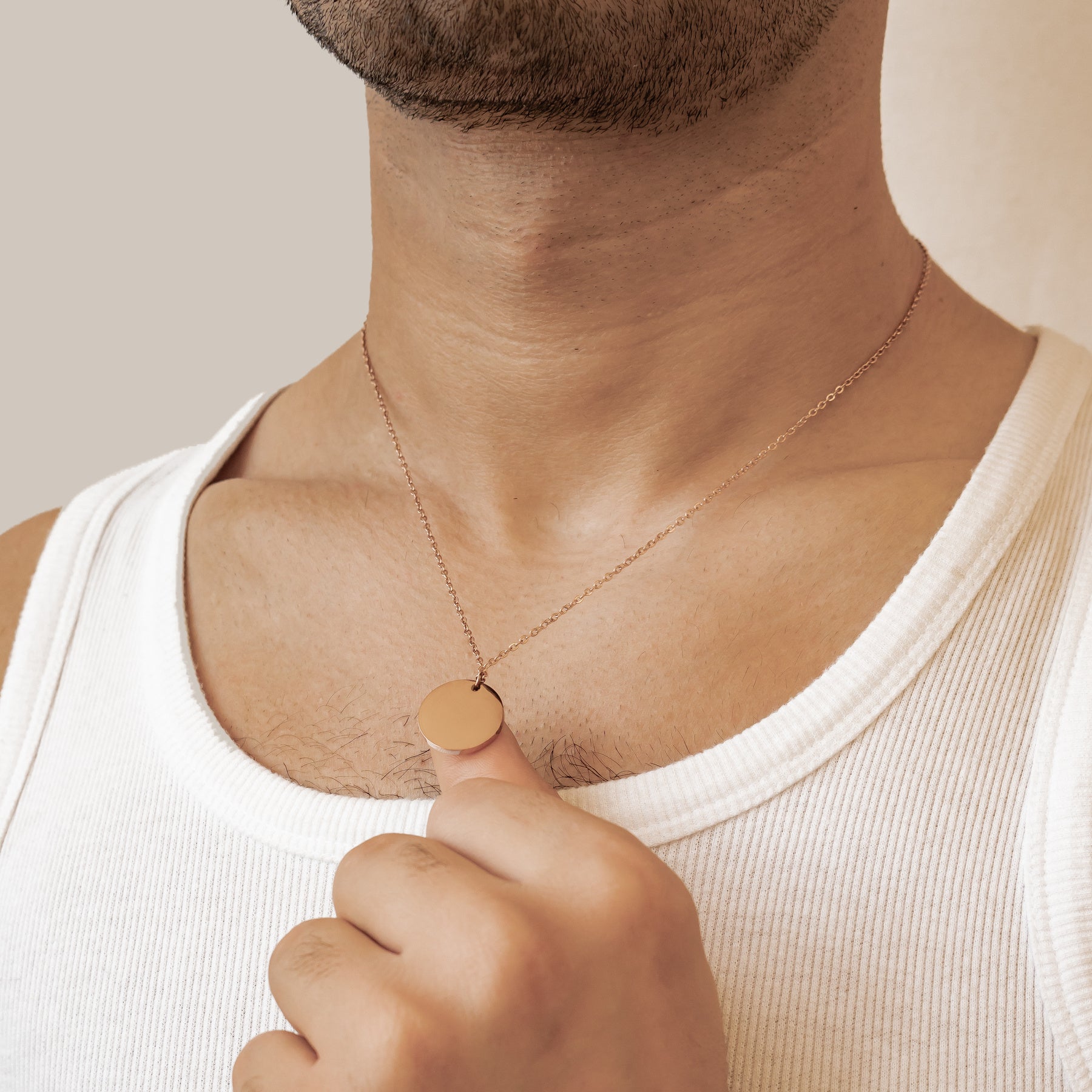 Minimalist Disc Pendant Necklace Waterproof
