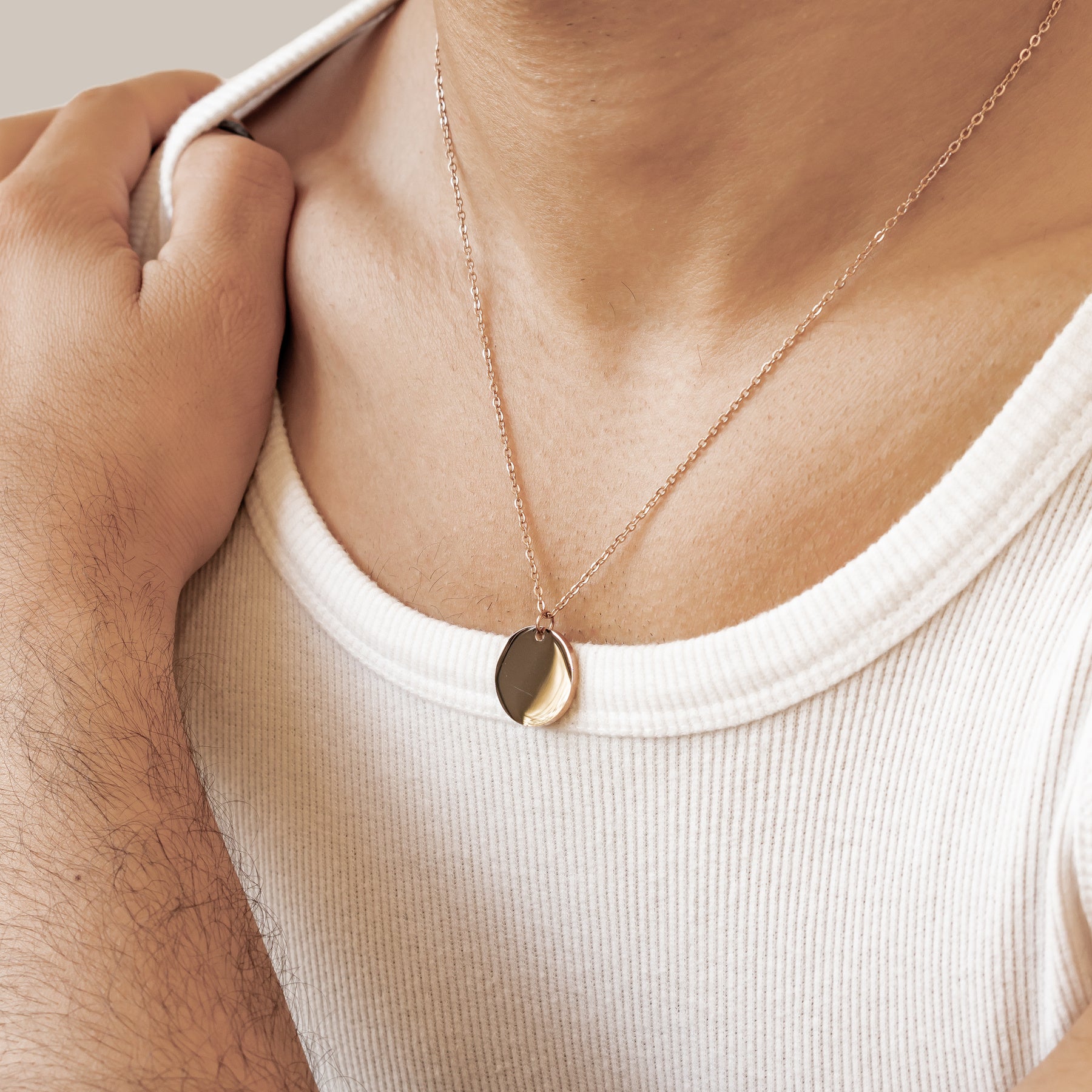 Minimalist Disc Pendant Necklace Waterproof
