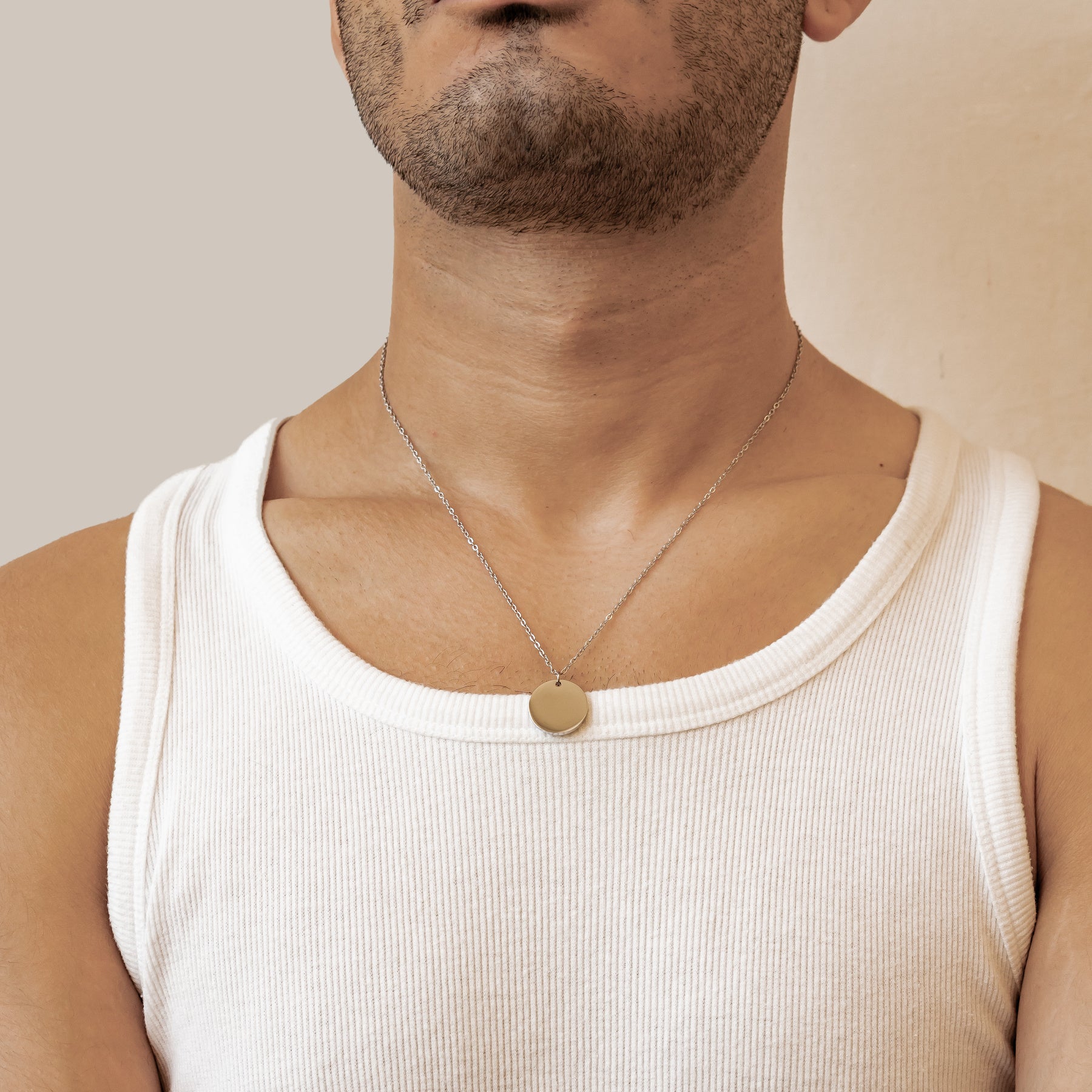 Minimalist Disc Pendant Necklace Waterproof