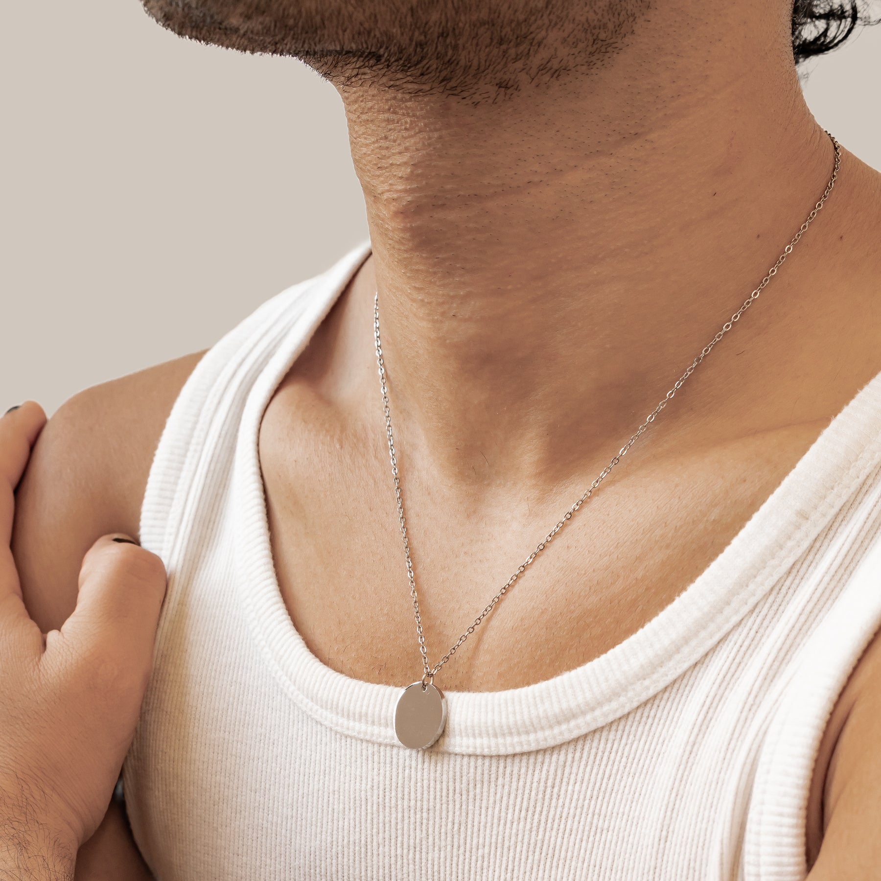 Minimalist Disc Pendant Necklace Waterproof