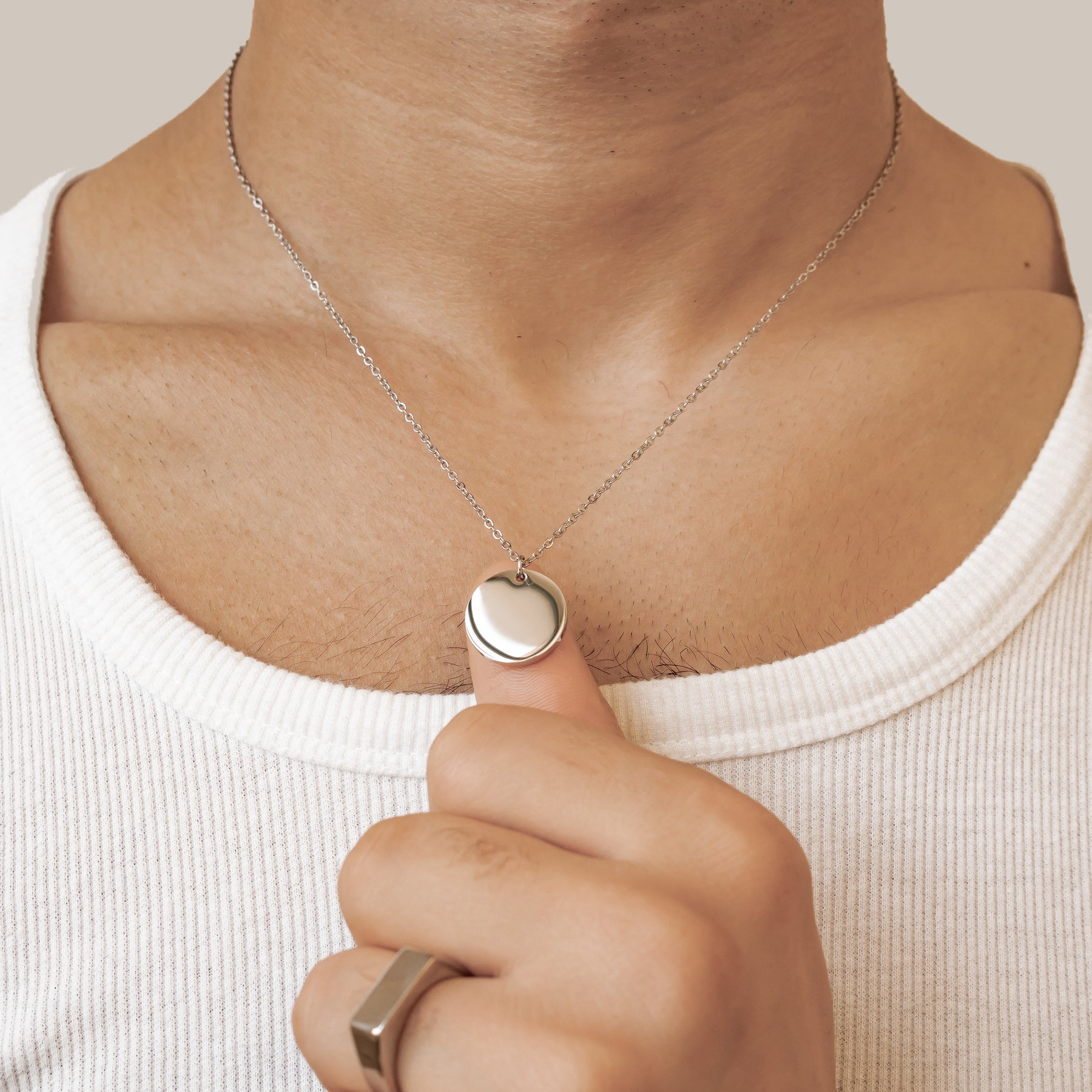 Minimalist Disc Pendant Necklace Waterproof