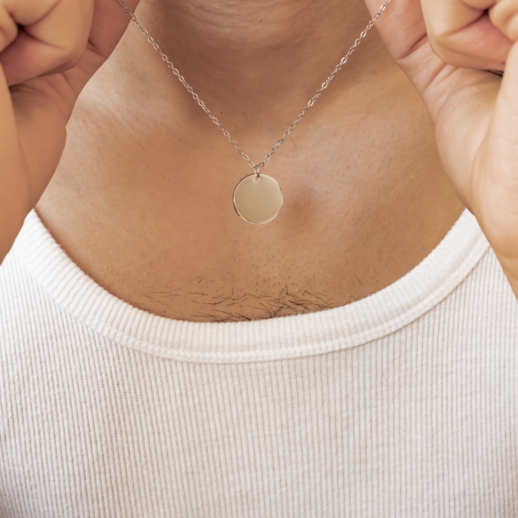 Minimalist Disc Pendant Necklace Waterproof