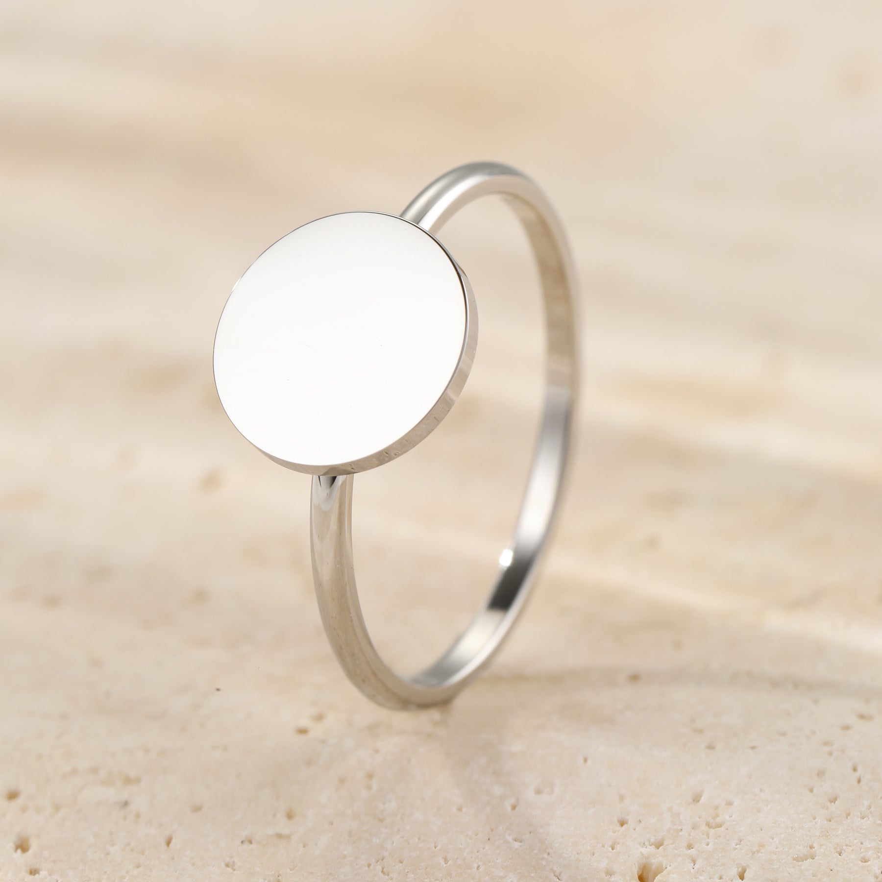 Minimalistischer Disc-Ring – Wasserfest