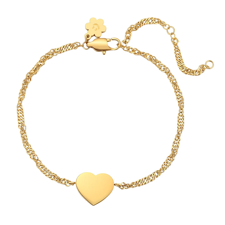 Minimalist Heart Charm Bracelet Waterproof