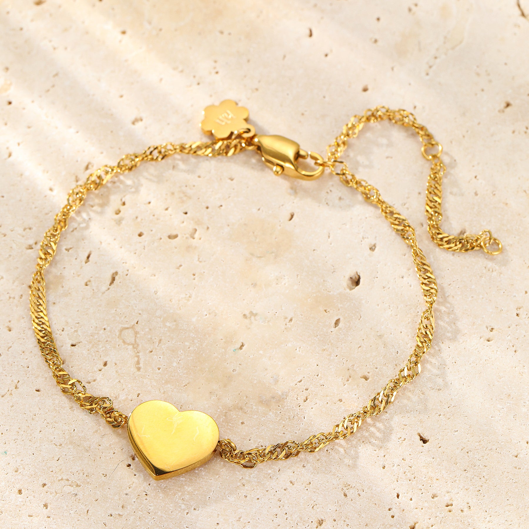 Minimalist Heart Charm Bracelet Waterproof