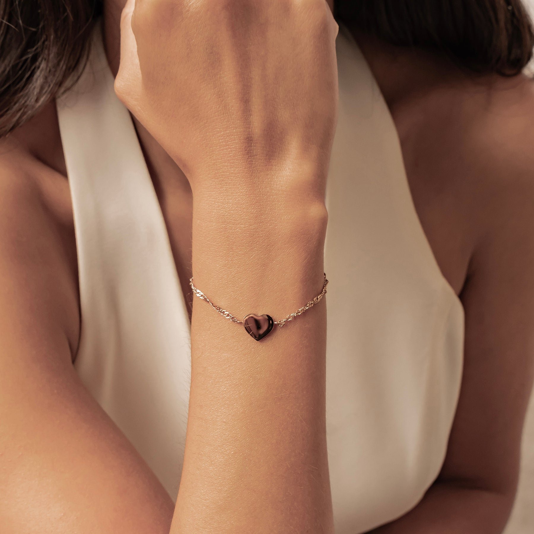 Minimalist Heart Charm Bracelet Waterproof