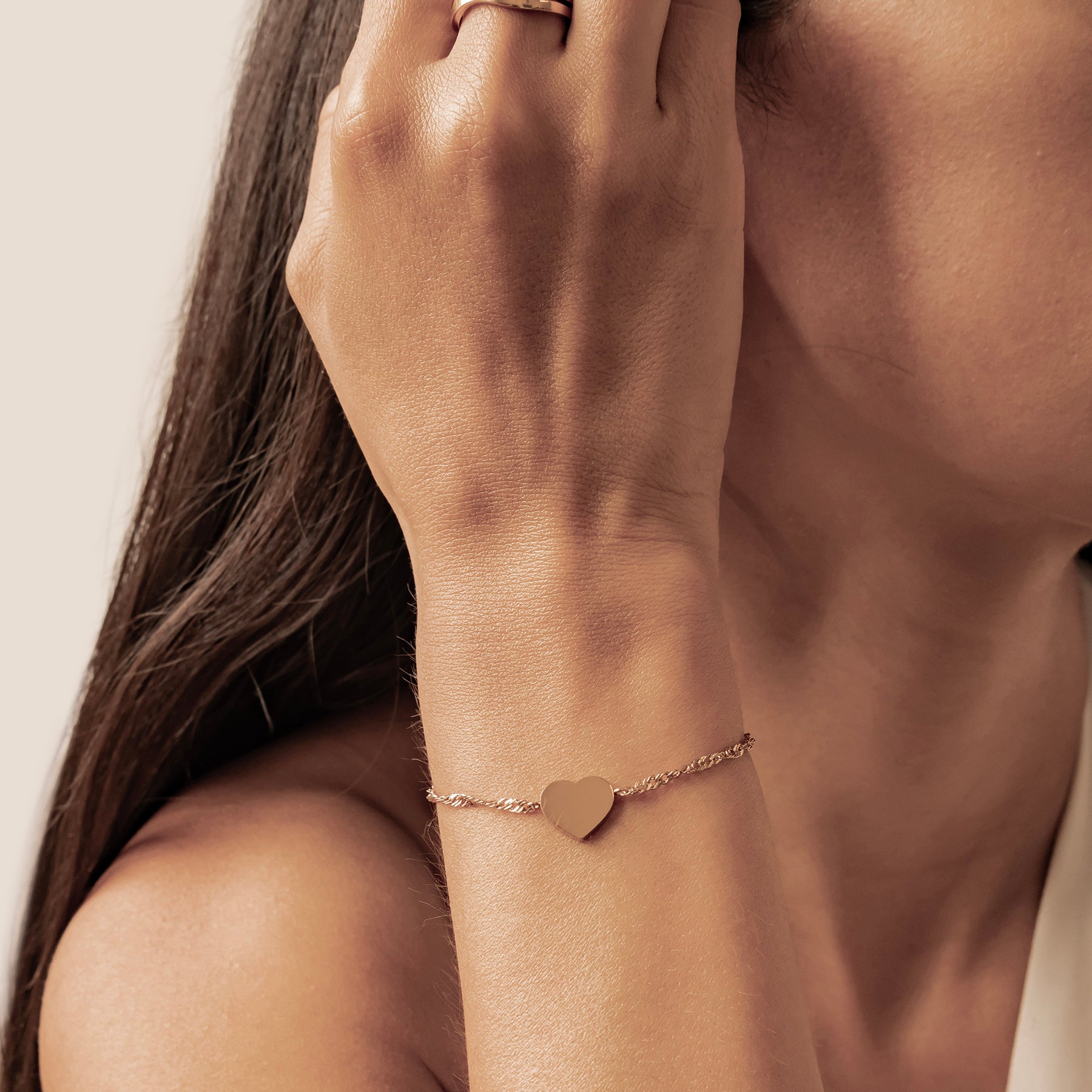 Minimalist Heart Charm Bracelet Waterproof
