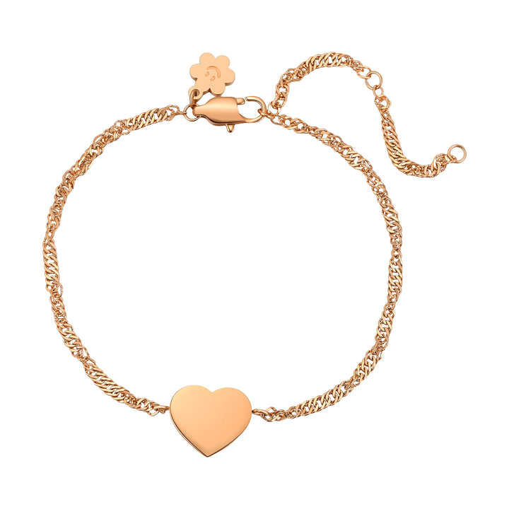 Minimalist Heart Charm Bracelet Waterproof